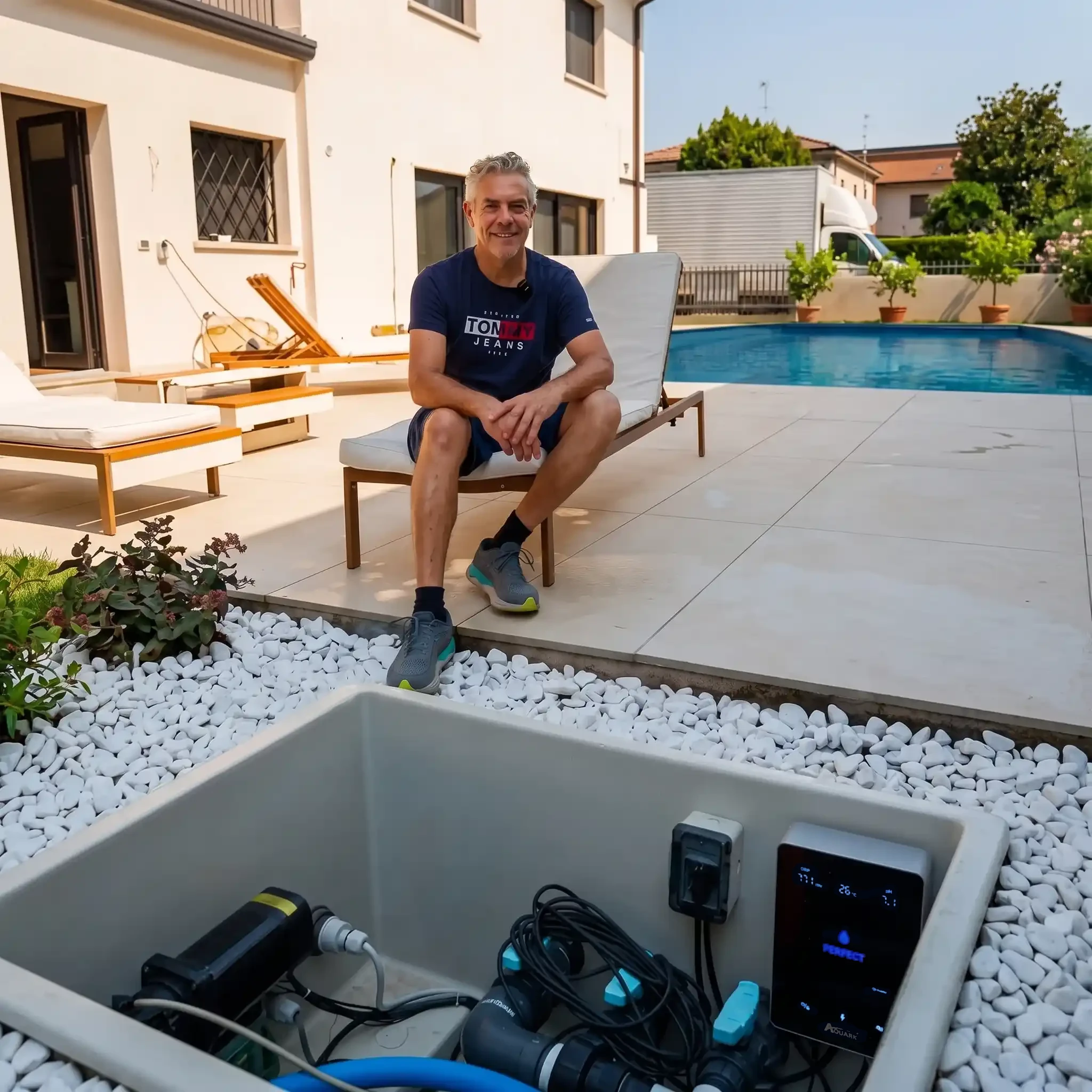 Cliente e locale tecnico della piscina