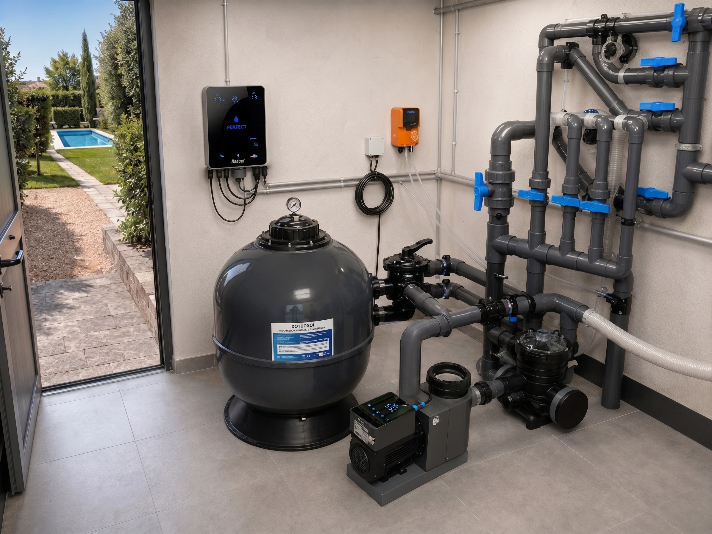 Cliente e locale tecnico della piscina